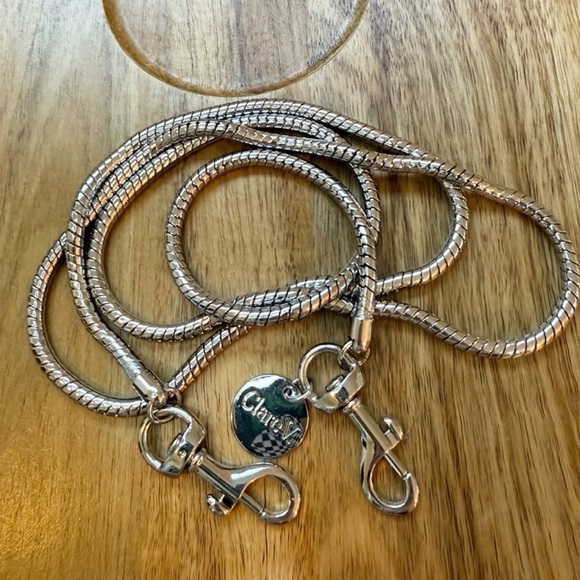 Clare V Handbags - Clare V CROSSBODY STRAP SILVER SNAKE NWT 5mm 44.5 inches long retail $115